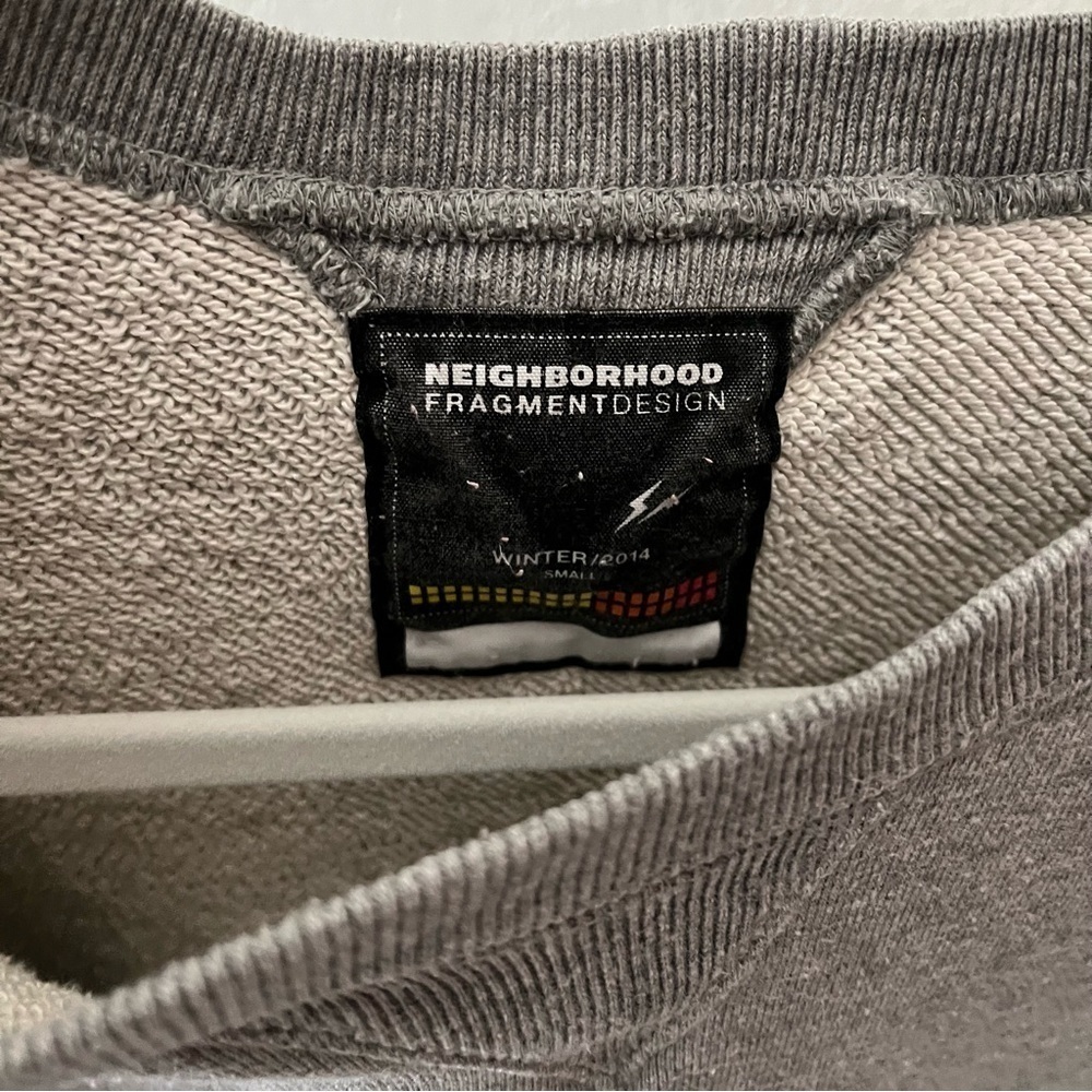 FRAGMENT x NEIGHBORHOOD sz S Gray Fleece Sweatshirt Long Sleeve Japan - Picture 2 of 12